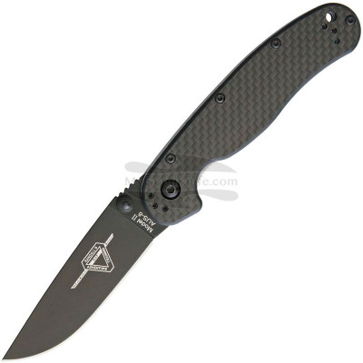 Couteau pliant Ontario RAT-2 Black AUS8 Carbon Fibre 8838 7.6cm