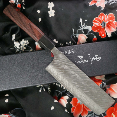 Японский кухонный нож Накири Yu Kurosaki Fujin VG10 Damascus ZVD-165NARB 16.5см