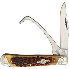 Trapper-Taschenmesser Rough Rider Equestrian Amber Bone 1971 7.5cm