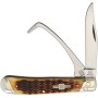 Trapper-Taschenmesser Rough Rider Equestrian Amber Bone 1971 7.5cm