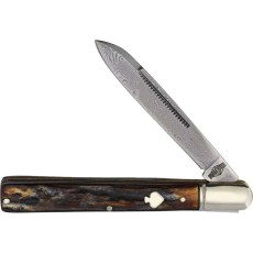Folding knife Rough Ryder Doctor Cinnamon Bone Damascus 2526