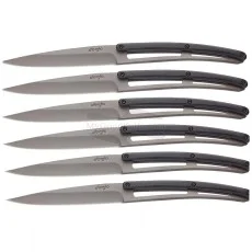 Steakmesser Deejo Set von 6 Stück, Ebenholz 6FB000004 11cm