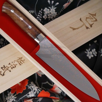 Gyuto Japanese kitchen knife Takeshi Saji VG-10 Colored Damascus HA-11207 18cm