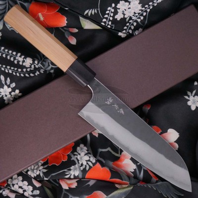 Santoku Couteau Japonais Yoshimi Kato Aogami Super S/S clad Cherry D-903 17cm