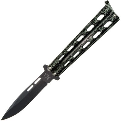 Coltello a Farfalla Balisong Bear&Son Silver Vein Black BC115B 8.5cm