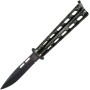 Coltello a Farfalla Balisong Bear&Son Silver Vein Black BC115B 8.5cm