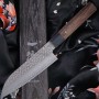 Santoku Japanese kitchen knife Ittetsu Small VG-10 Damascus IWZ-111 13cm