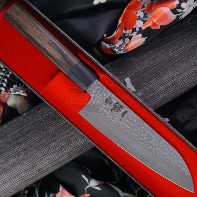 Santoku Couteau Japonais Ittetsu VG-10 Damascus IWZ-113 16.5cm