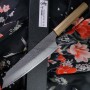 Japanilainen kokkiveitsi Gyuto Sakai Takayuki Kengata Nanairo Helmenkultainen 14596 19cm