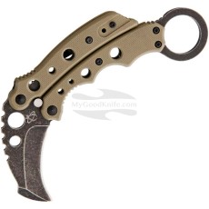 Coltello da tasca Mantis Vuja De Karambit Desert Tan MANMK4DTSW 5.1cm