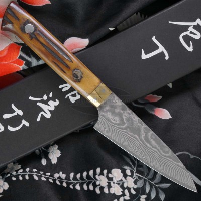 Petty-veitsi Takeshi Saji VG10 damaskus, häränluu HA4601 9cm