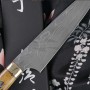 Petty Japanisches Messer Takeshi Saji VG10 Damast, Stierknochen HA4603 15cm