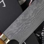 Coltello da cucina giapponese Nakiri Takeshi Saji Damasco VG10, osso di toro HA4605 17cm