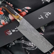 Nakiri Couteau Japonais Takeshi Saji VG10 damas, os de taureau HA4605 17cm