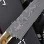 Gyuto Japanese kitchen knife Takeshi Saji VG10 damascus, bull bone HA4607 18cm