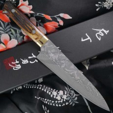 Coltello da cucina giapponese Gyuto (coltello da chef) Takeshi Saji Damasco VG10, osso di toro HA4607 18cm