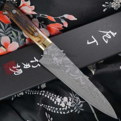 Gyuto Couteau Japonais Takeshi Saji VG10 damas, os de taureau HA4607 18cm