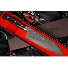 Японский кухонный нож Сантоку Hiroshi Kato Damascus VG10 D608 17.5см