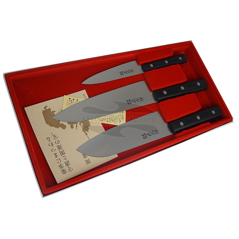 Kitchen knife set Masahiro 3 knives of LLS Series 11 531 for sale