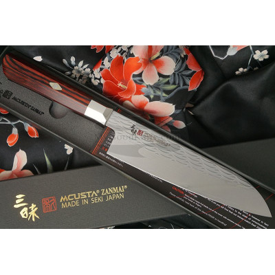 Santoku Japanese kitchen knife Mcusta Supreme Ripple Damascus TZ2-4003DR 18cm - 1