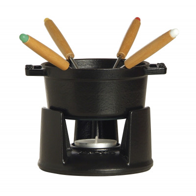Staub Round Mini Fondue set, black 1400423 - 1
