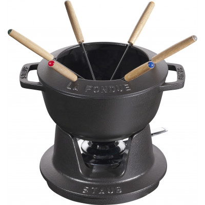 Staub Round Fondue set 18 cm, black 40511-971-0 - 1