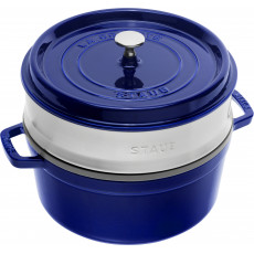 Staub Round Cocotte with steamer 26 cm, Dark blue  40510-604-0 - 1