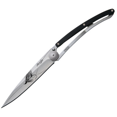 Folding knife Deejo Tattoo Silver Wilkinson 1CB036 9.5cm - 1