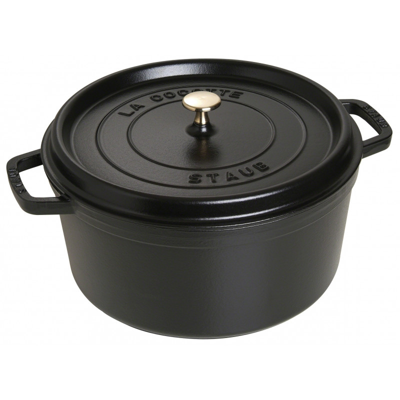 Staub 20 Cm Matt Black Round Cocotte - Cast Iron Dutch Oven With Self-Basting Spikes & Nickel Knob - View #8