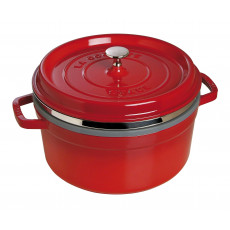 Staub Round Cocotte with steamer 26 cm, Cherry  40510-601-0 - 1