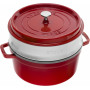 Staub Round Cocotte with steamer 26 cm, Cherry  40510-601-0 - 2