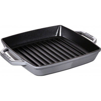 Sartén Staub Cast Iron Grill pan square 23 cm, Graphite grey  40511-729-0 - 1