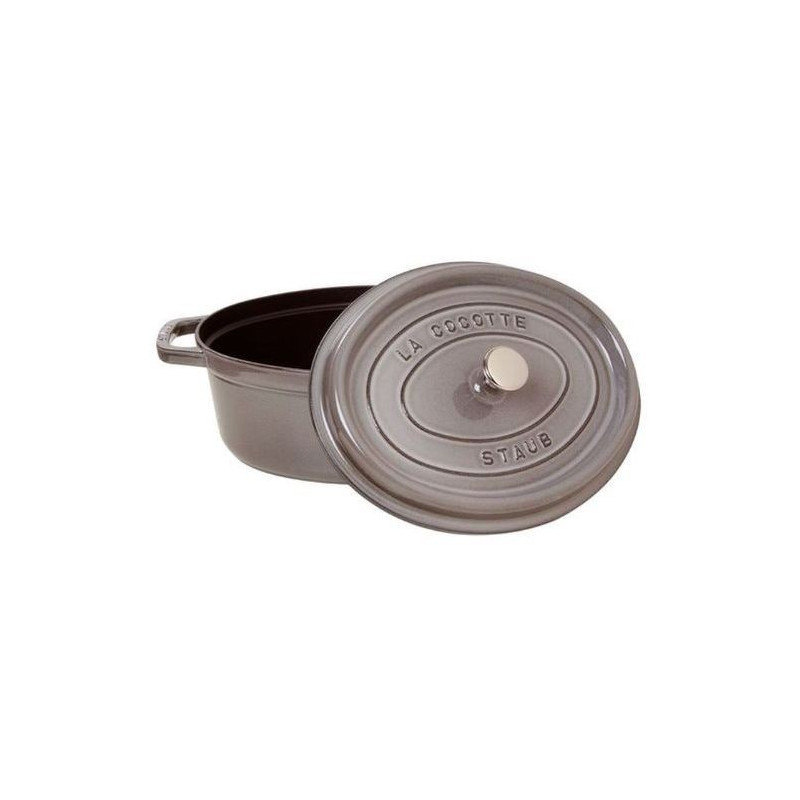 STAUB Cast Iron Oval Mini Cocotte, 11cm, Graphite Grey