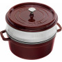 Staub Round Cocotte with steamer 26 cm, Grenadine red  40510-600-0 - 2
