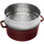 Staub Round Cocotte with steamer 26 cm, Grenadine red  40510-600-0 - 3