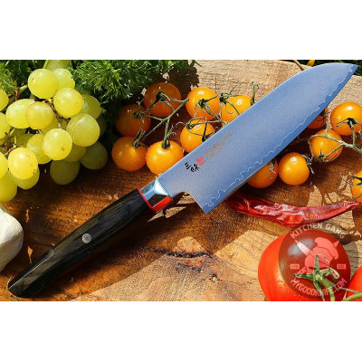 Японский кухонный нож Сантоку Mcusta Revolution SPG2  ZRB-1215G 15см - 1
