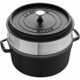 Staub Round Cocotte with steamer 26 cm, Black  40510-606-0 - 1