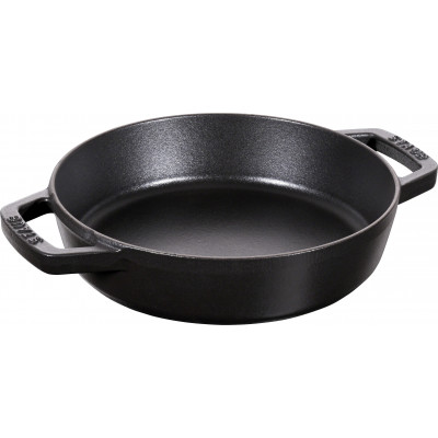 Staub Cast Iron Double Handle Fry Pan, Black, 20 cm