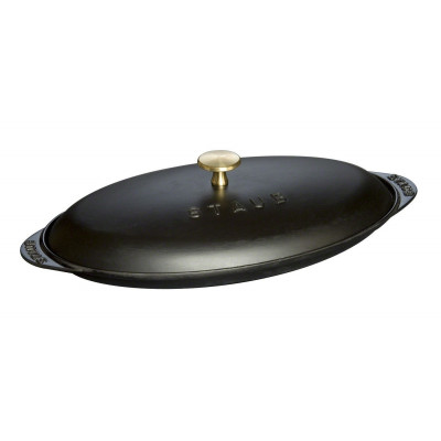 Baking dish Staub Fish pan with lid oval 31 cm, Black 40509-400-0
