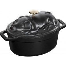 Staub Oval Cocotte Piggy 17 cm, Black 40500-171-0 - 1
