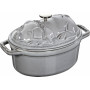 Staub Oval Cocotte Piggy 17 cm, Graphite grey  40500-176-0 - 1
