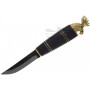 Finnish knife Korpikannel Hirvenpääpuukko, black khpm 9.5cm - 1
