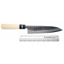 Gyuto Japanese kitchen knife Tojiro Hammered Black  F-1090 18cm - 3