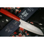 Santoku Japanese kitchen knife Kenshiro Hatono Red  lacquer HRS 16.5cm - 3