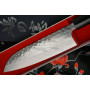 Santoku Japanese kitchen knife Kenshiro Hatono Black lacquer HBS 16.5cm - 2