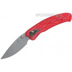 Folding knife United Cutlery Nova Skull A/O Linerlock Pocket Knife, red UC2691 8.9cm - 1