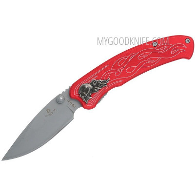Folding knife United Cutlery Nova Skull A/O Linerlock Pocket Knife, red UC2691 8.9cm - 1