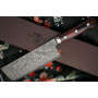 Nakiri Japanese kitchen knife Yoshimi Kato VG-10 Nickel Damascus  D613 16.5cm - 3