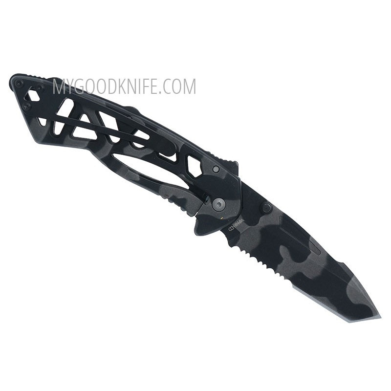 Serrated folding knife Buck Knives 870 Bones Tiger Stripe Camo 0870CMX